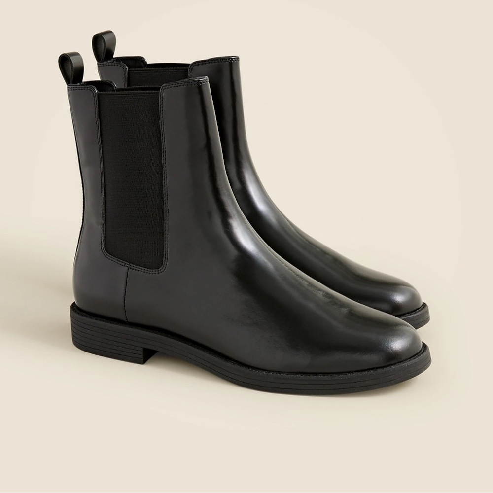 J. Crew Black Ankle Boots with Elastic Panels